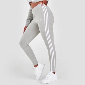 Adidas Gray Originals Trefoil 3-Stripes Leggings